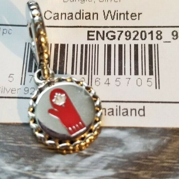 AUTHENTIC PANDORA SS *RETIRED*CDN EXCLUSIVE CANADIAN WINTER MITTENS ENG7922018_9 - Picture 1 of 7